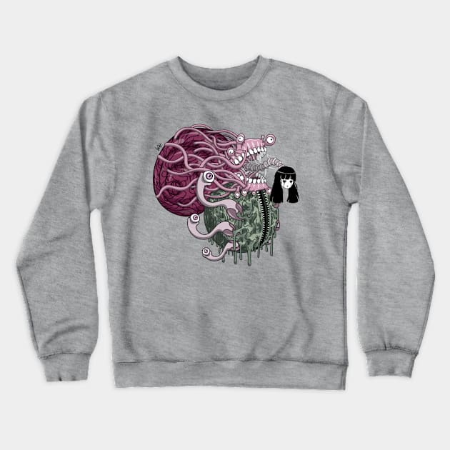 Food Poison Terror Crewneck Sweatshirt by Munchbud Ink